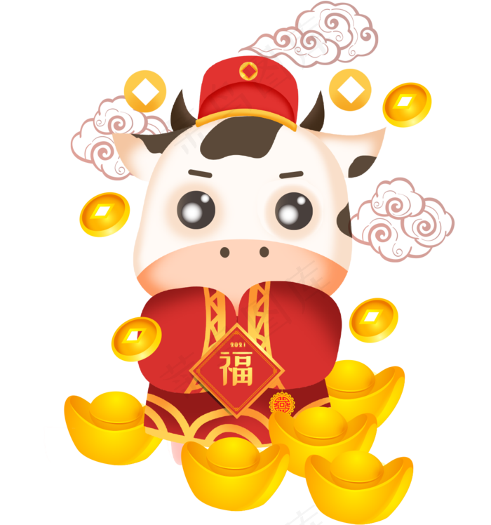 新年立体牛(1200X1283(DPI:299))psd模版下载
