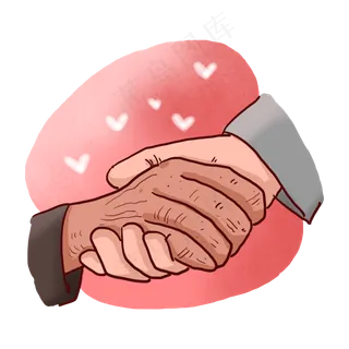 重阳节手绘陪伴老人PNG免抠素材