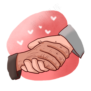 重阳节手绘陪伴老人PNG免抠素材