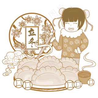 立冬食物集合矢量图