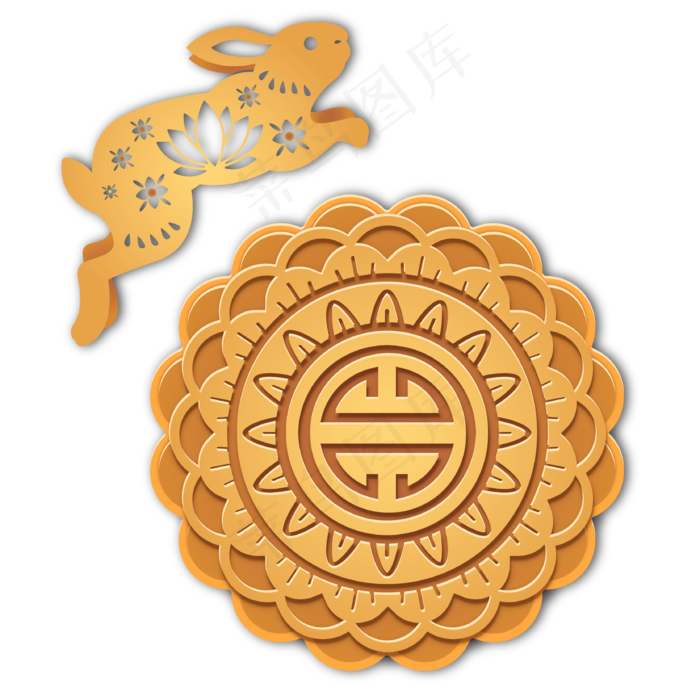 中秋节月饼主题构图