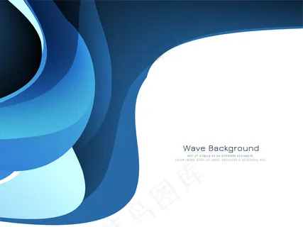 抽象时尚蓝色波浪背景矢量 抽象时尚蓝色波浪背景矢量