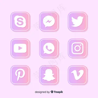 渐变社交媒体徽标系列