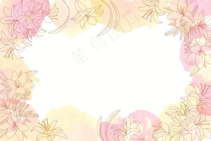 水彩背景与手绘元素eps,ai矢量模版下载
