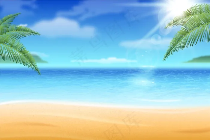 真实夏季背景eps,ai矢量模版下载