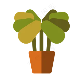 秋天可爱卡通矢量植物元素