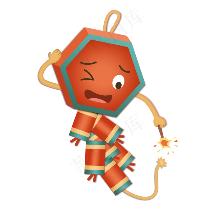 点鞭炮搞怪新年表情包