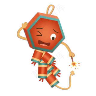 点鞭炮搞怪新年表情包