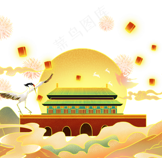 中秋国庆节十一*国旗国潮仙