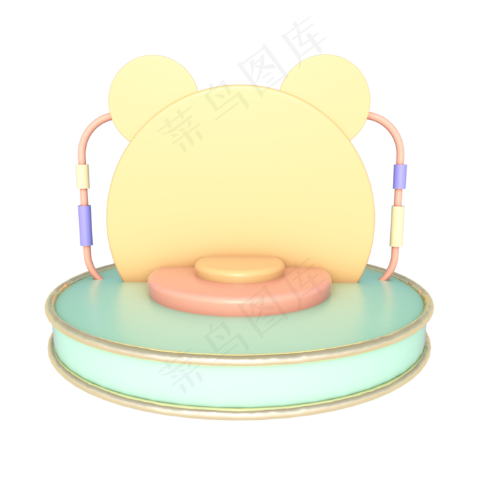 C4D卡通小清新3D立体舞台背景