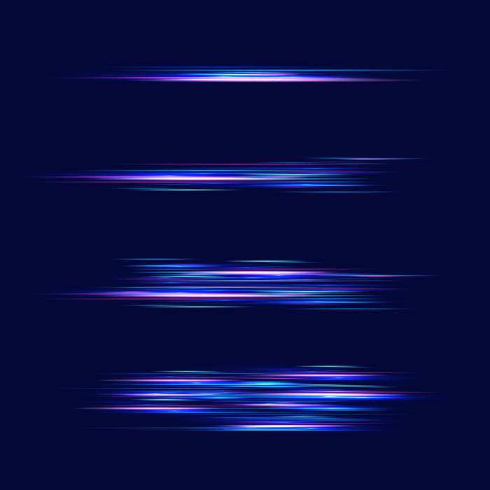 横幅banner的运动光效果。蓝线。速度对蓝色物体的影响。光、速度和运动的红线。矢量光斑透镜。eps,ai矢量模版下载