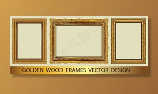 一套金色装饰复古框