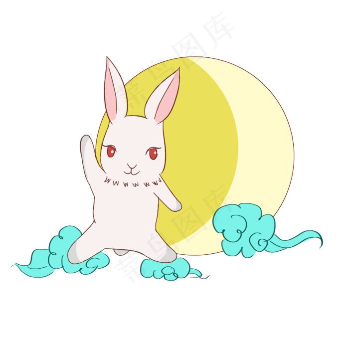 月亮中秋节玉兔(2500X2500(DPI:300))psd模版下载