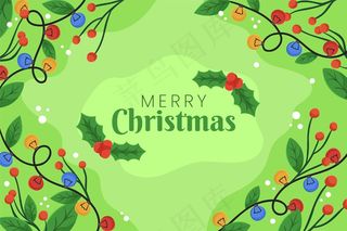 绿色背景圣诞致辞
