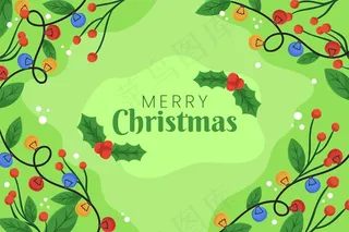 绿色背景圣诞致辞