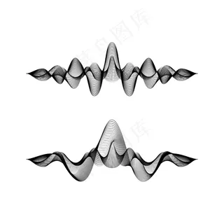 白色背景上的一组波形，插图