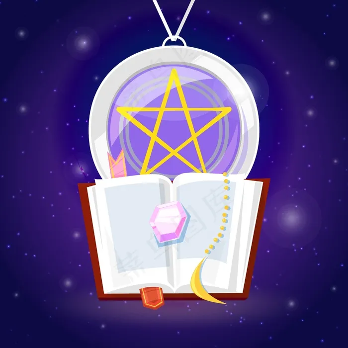 魔法和巫师集合物品来铸造魔法咒语背景横幅banner。eps,ai矢量模版下载