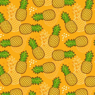 菠萝的无缝图案