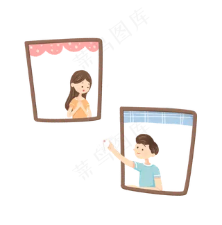 七夕情侣窗口传情素材