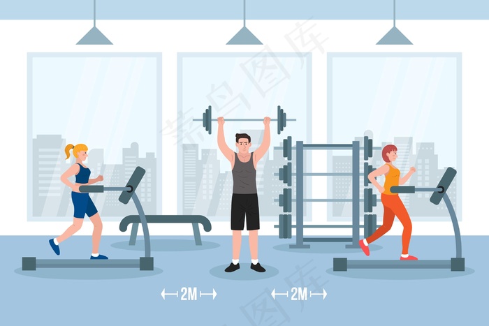 健身房的社交距离