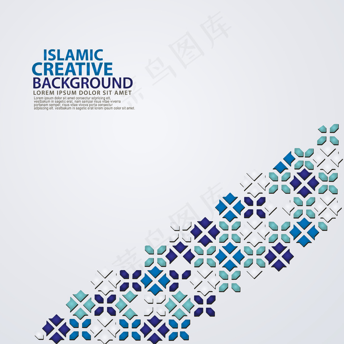 优雅的伊斯兰创意背景模板与装饰性彩色马赛克eps,ai矢量模版下载