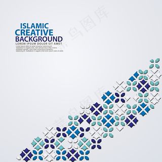 优雅的伊斯兰创意背景模板与装饰性彩色马赛克