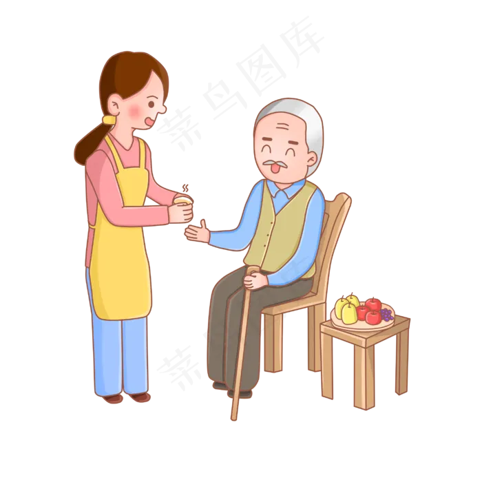 重阳重阳节红色暖色儿女孝敬老人(3000X3000(DPI:300))psd模版下载