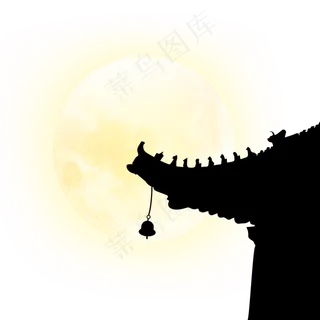 中秋节故宫角楼月亮