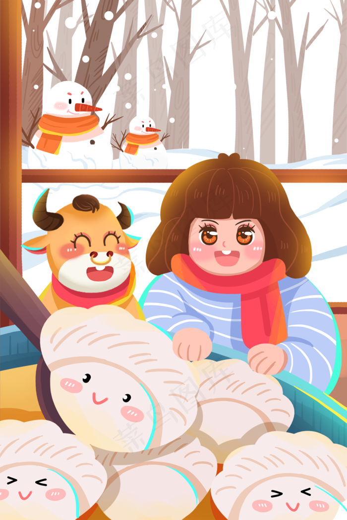 立冬冬天吃饺子(1500X2249(DPI:300))psd模版下载
