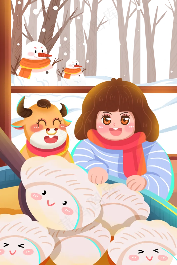 立冬冬天吃饺子(1500X2249(DPI:300))psd模版下载