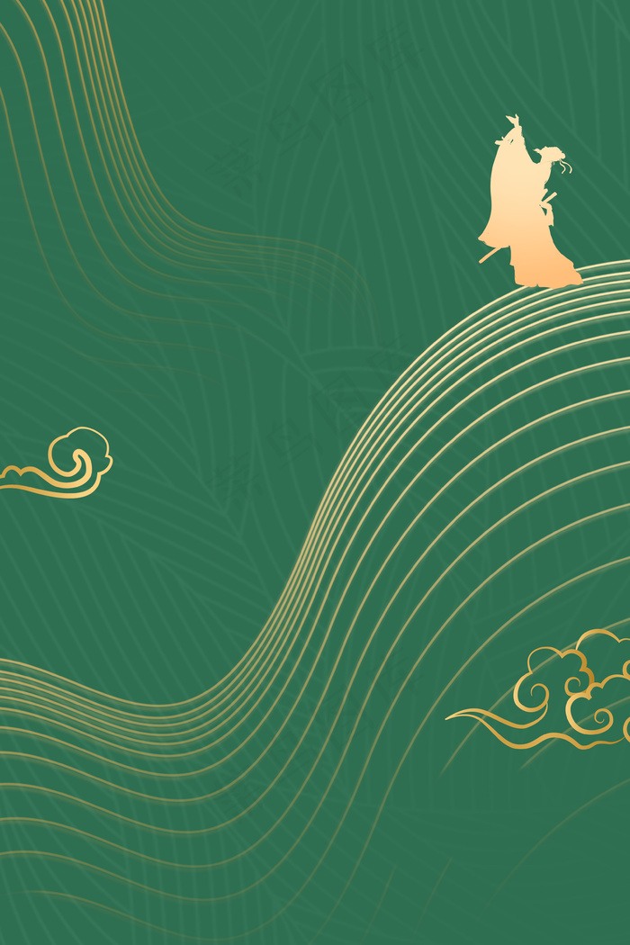 创意金色简约端午节背景合成