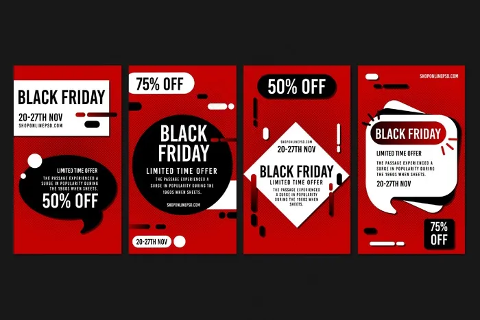 黑色星期五限时模板故事eps,ai矢量模版下载