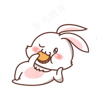 中秋节表情包白兔吃月饼