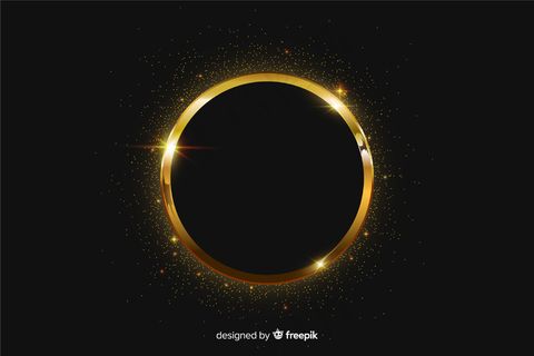 黑色背景上的金色闪亮框架