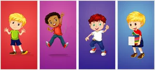 不同颜色的男孩