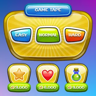 游戏界面。级别复杂性屏幕。