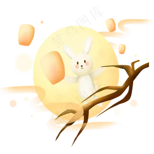 小兔子放灯
