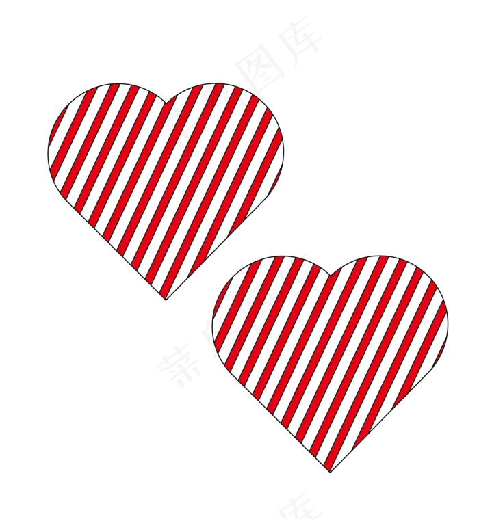 七夕装饰条线爱心PNG免抠图(2128*2306px 300 dpi )ai矢量模版下载