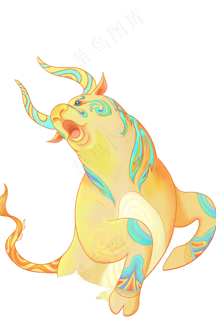 牛气冲天金牛贺岁牛年大吉(2000X2999(DPI:300))psd模版下载