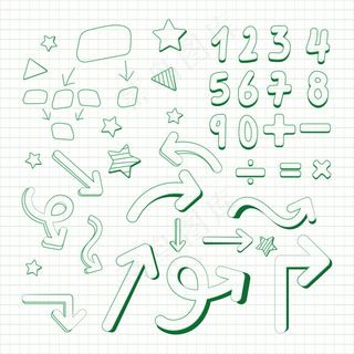 手绘学校信息图表元素