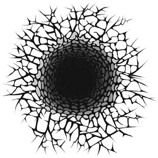 在破裂的地球背景上有一个大洞。地裂缝、地面裂缝、孔洞裂缝、灾害裂缝