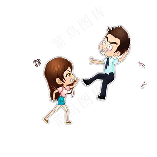 情人节七夕情侣约会吵架野蛮女友