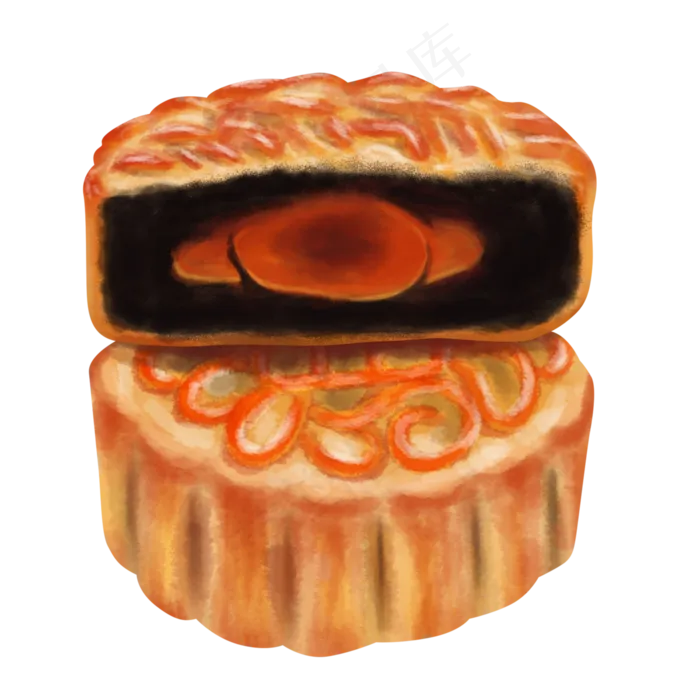 中秋节蛋黄豆沙月饼(3000X3000(DPI:300))psd模版下载