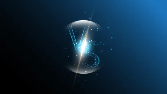 对比logo vs字母多边形线条点背景