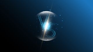 对比logo vs字母多边形线条点背景