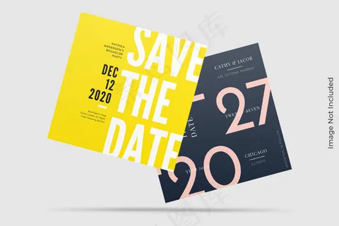 浮动方形邀请模型样机