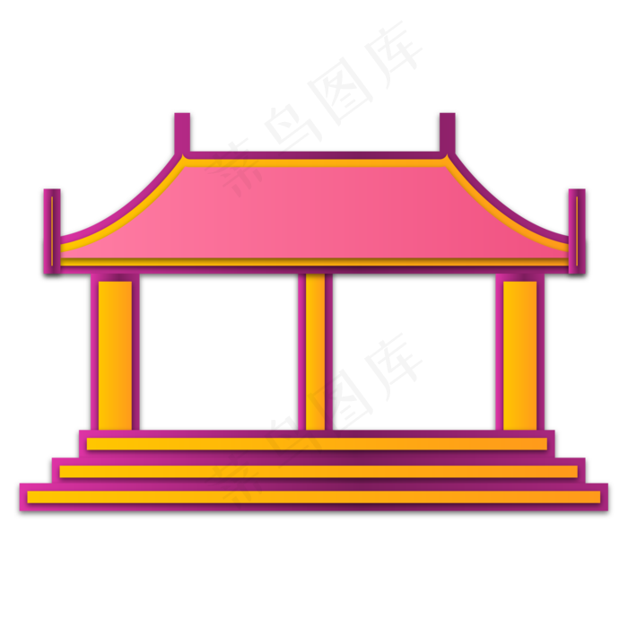 中秋节中式亭子装饰(2000*2000px 300 dpi )ai矢量模版下载