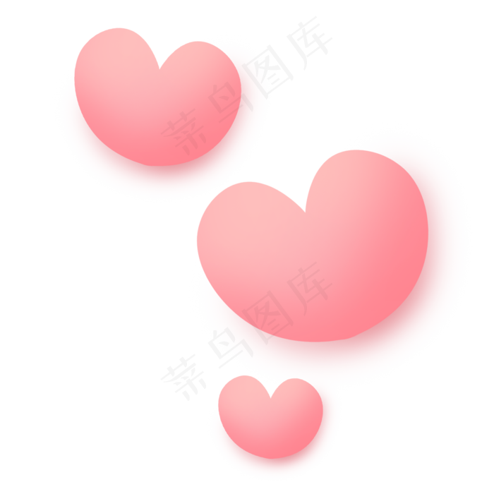 粉红色圆润可爱七夕爱心