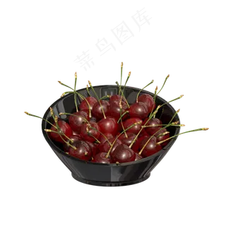 黑色托盘红色樱桃