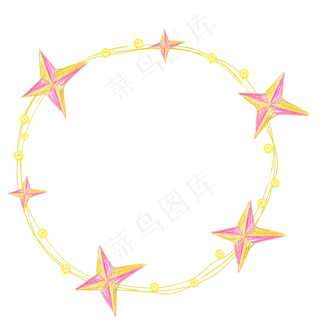 七夕情人节星星文本框